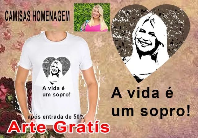 camisas homenagem finados e eventos - Foto 4