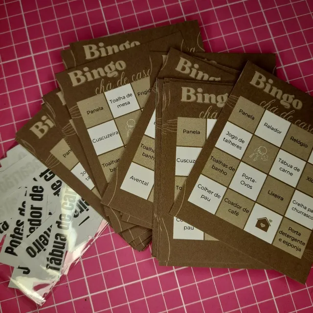 60 Cartelas Baby Bingo De Chá Revelação - Arquivo Pdf
