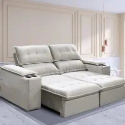 Sofá retrátil reclinável + molas ensacadas!! Tt22m