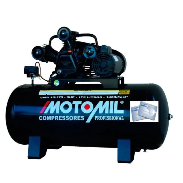 Compressor Profissional Monofásico 15 Pés 175 Litros 140 Libras Motomil - Foto 2