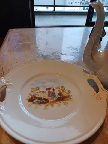 Linda jarra com prato. Porcelana Limoges. - Foto 2