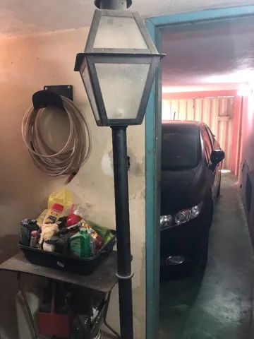 Poste Luminária para Jardim Externo, Colonial, Preto 1,90 altura
