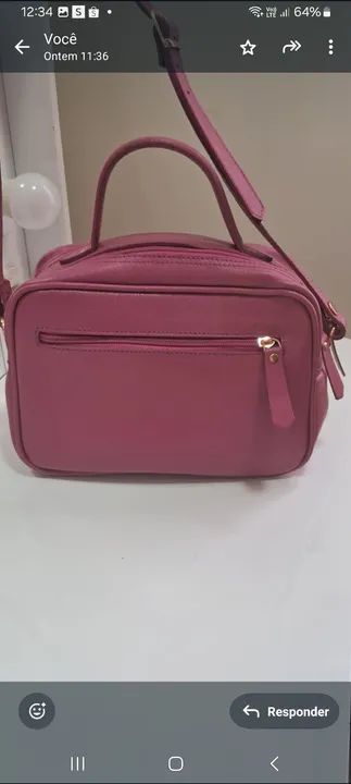 Bolsa baú couro legítimo natural - Foto 3