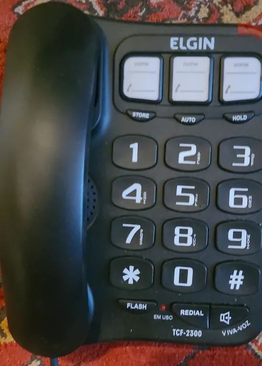 TELEFONE COM NÚMEROS GRANDES /  FIXO DE MESA / PAREDE DA MARCA ELGIN / ALERTA LUMINOSO