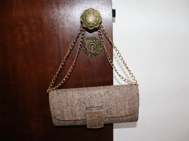 Bolsa de ombro marrom com alça de corrente - Foto 5