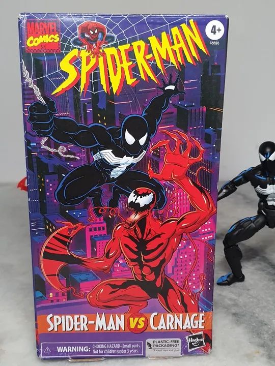 Dual pack Spiderman vs Carnage novo bootleg marvel legends VHS