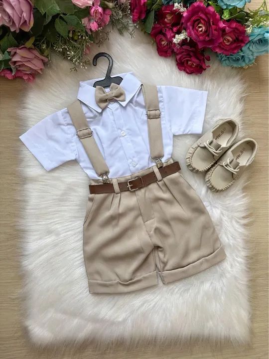 Roupa Social Infantil Masculina Suspensório e Short - Foto 4