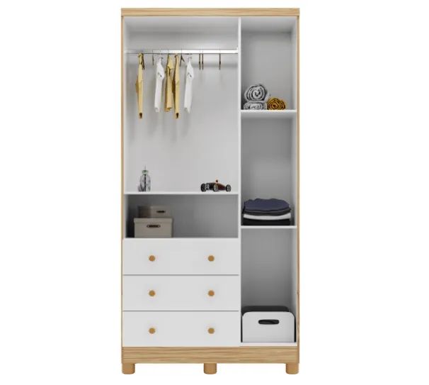 Roupeiro Infantil 100% MDF Bolinha 3 Portas - Peroba - Foto 4