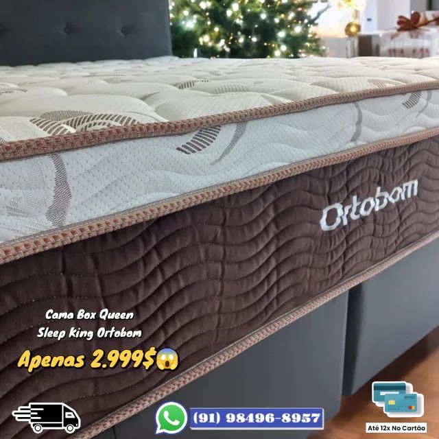 CAMA QUEEN ORTOBOM 5 ANOS DE GARANTIA 