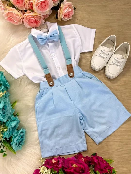 Roupa Social Infantil Masculina Suspensório e Short - Foto 2