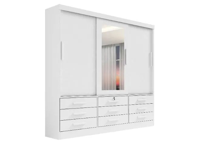 Roupeiro Meridian Plus 3 portas Branco