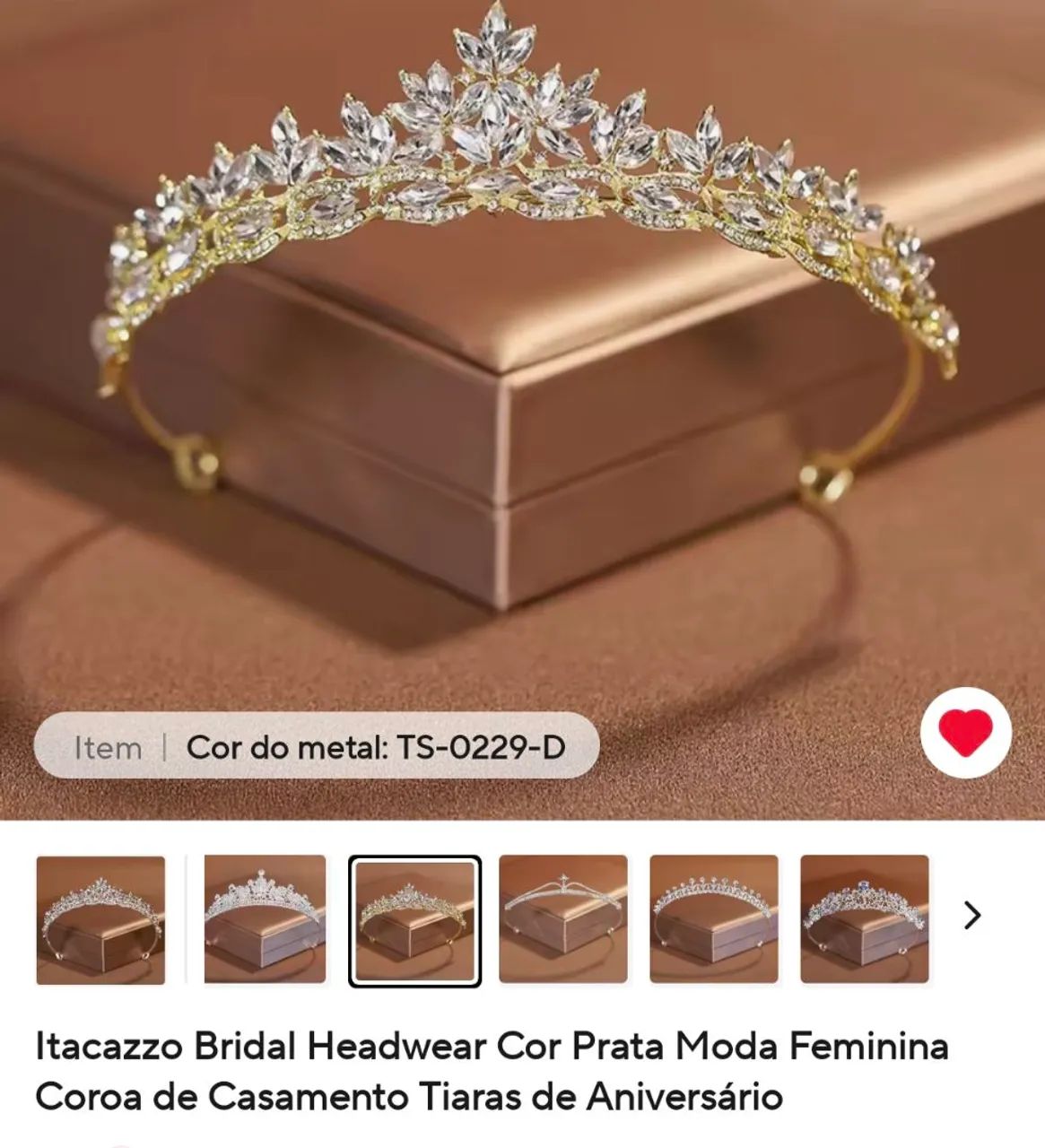Coroa de casamento dourada e prateada