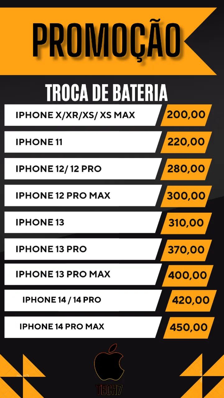 Troca de Bateria para iPhones