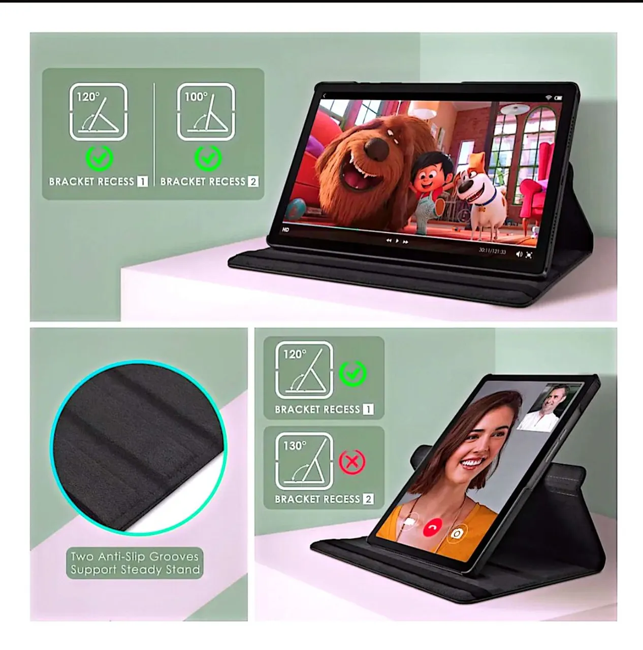 Capa protetora para tablet com suporte ajustável