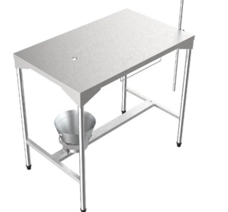 Mesa de aço inox para equipamentos veterinários 