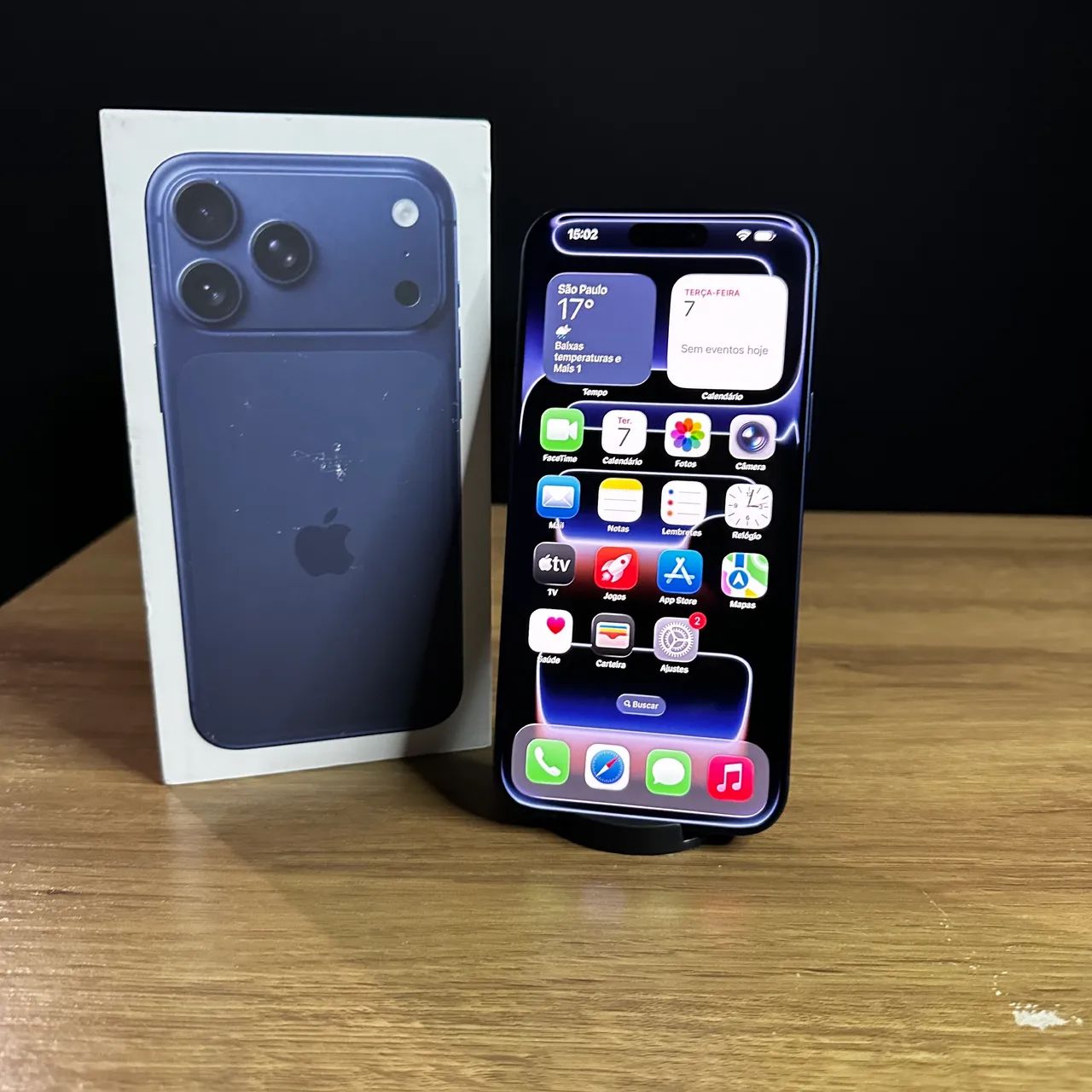 iPhone 17 Pro Max 256gb azul semi novo na garantia até outubro