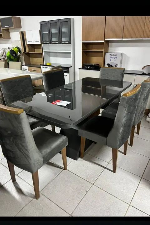 mesa de 6 lugares de luxo, 100% em mdf 