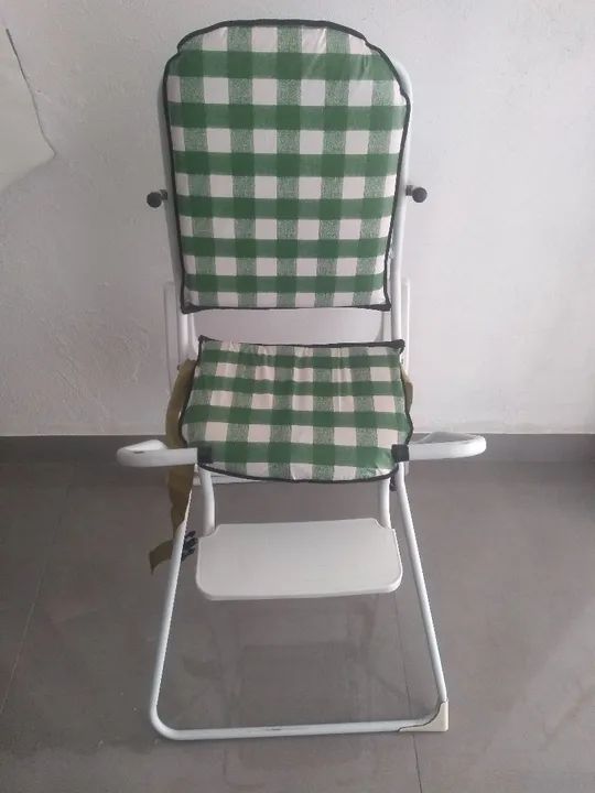 Cadeira de Alimentação Infantil - Verde e Branco - Foto 2