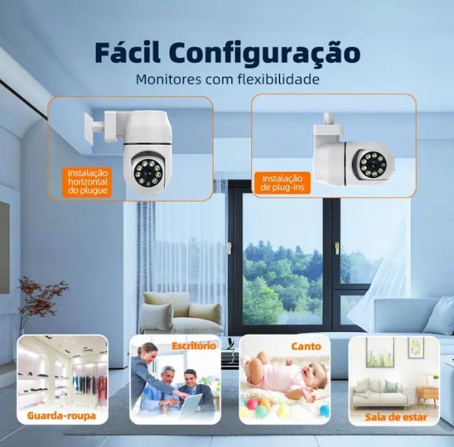 Câmera De Segurança Full Hd Com Visão Noturna Direto Na Tomada - Foto 4