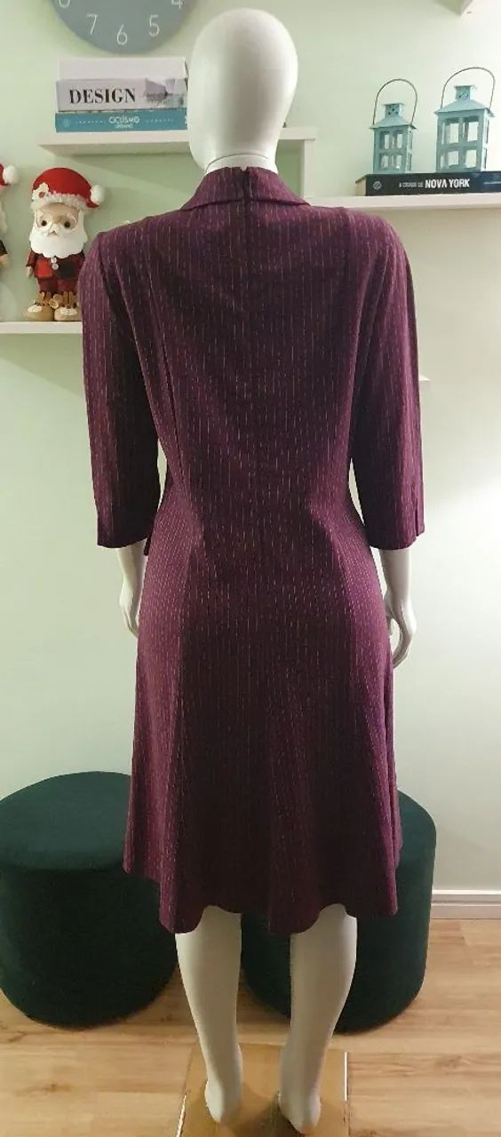 Vestido Roxo Risca de Giz - P. A Concept - Foto 3