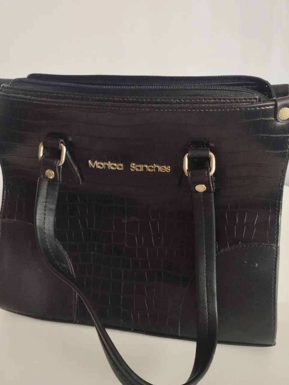 Bolsa Monica Sanches Croco