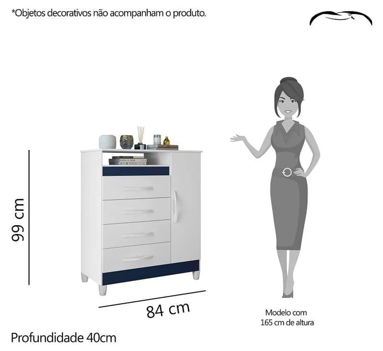 Cômoda com 4 gavetas e uma porta entrega e montagem grátis oferta valida  - Foto 3