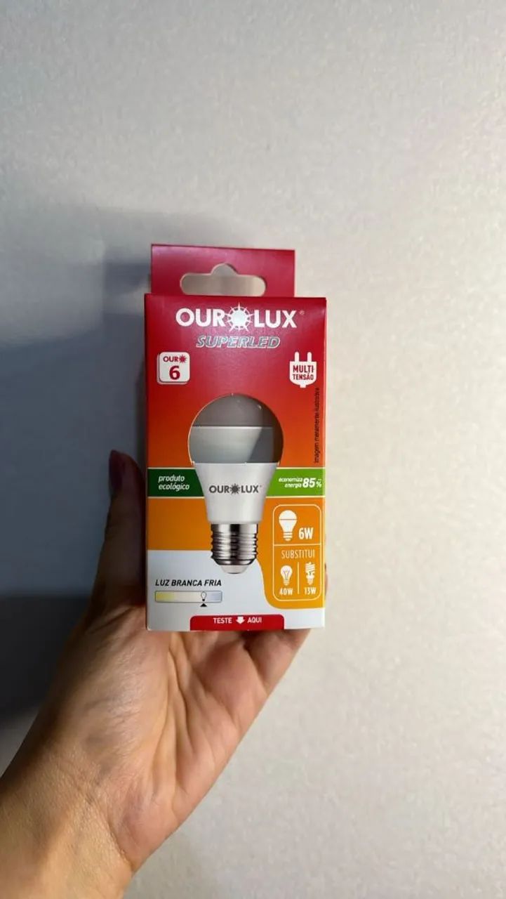 Lâmpada Led Bulbo 6W 6500K 600 Lumens Ourolux
