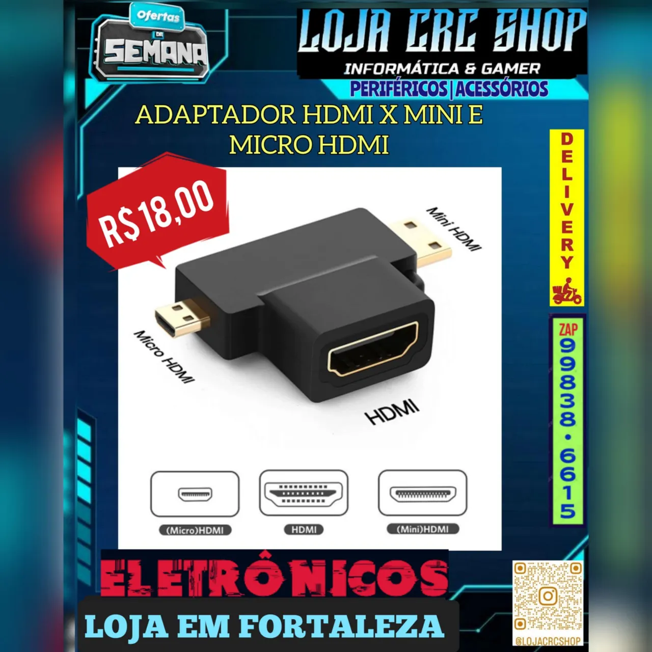 Adaptador HDMI para Mini HDMI e Micro HDMI