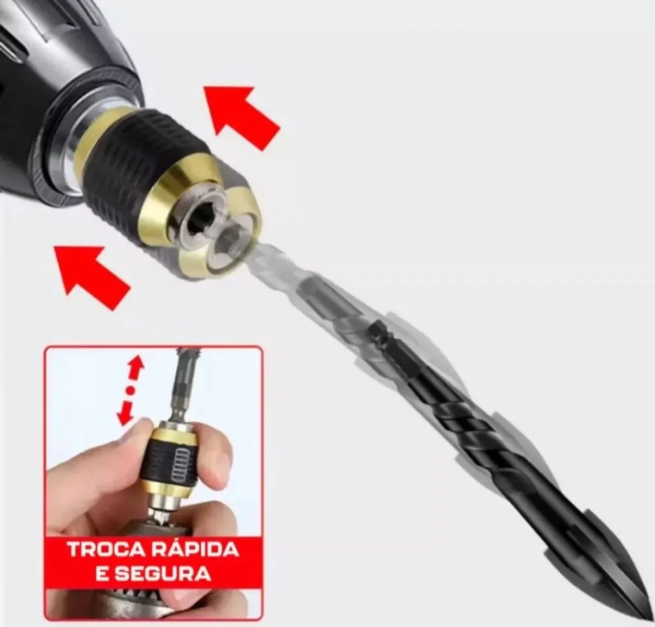 Adaptador de Mandril para Furadeira 6,35mm - 1/4 Pol - Foto 6