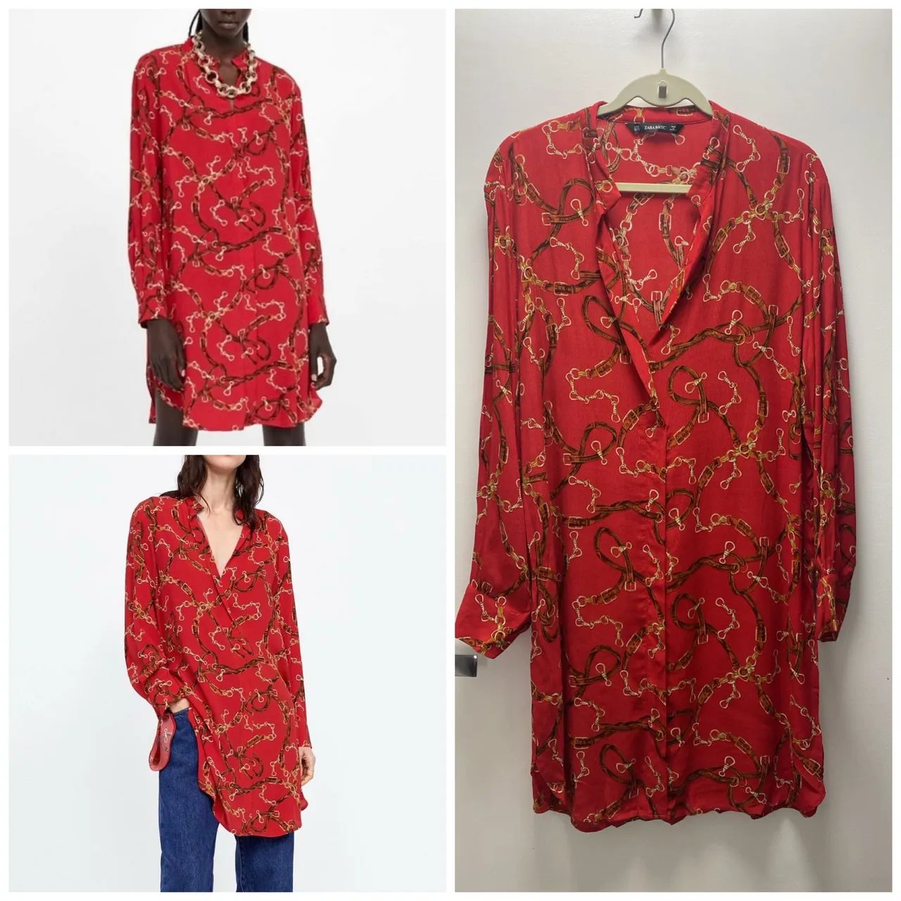 Vestido Zara vermelho estampado  - Foto 3
