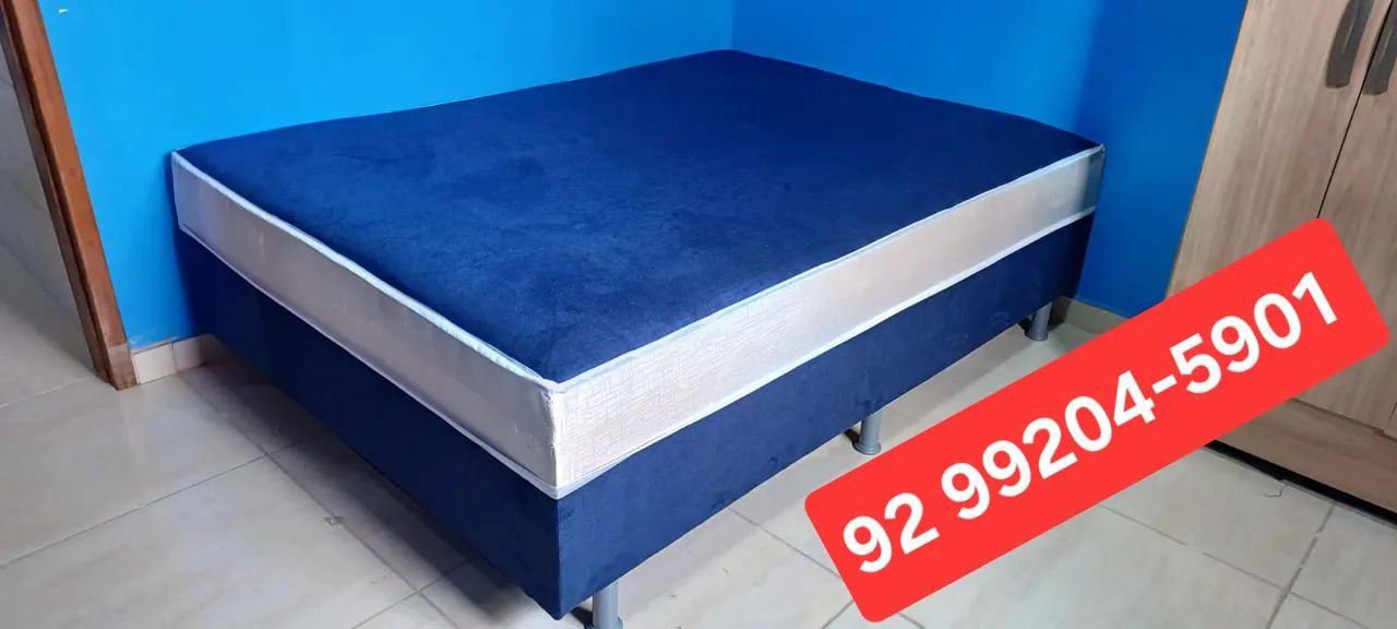 CAMA AZUL CASAL --- 015