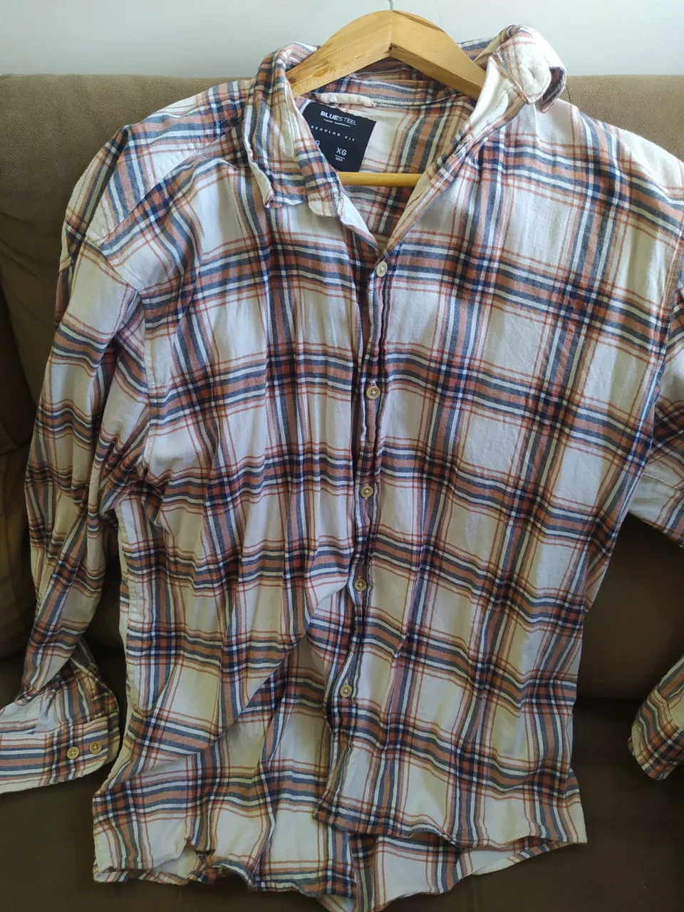 Camisa Xadrez Masculina Blue Steel - XG