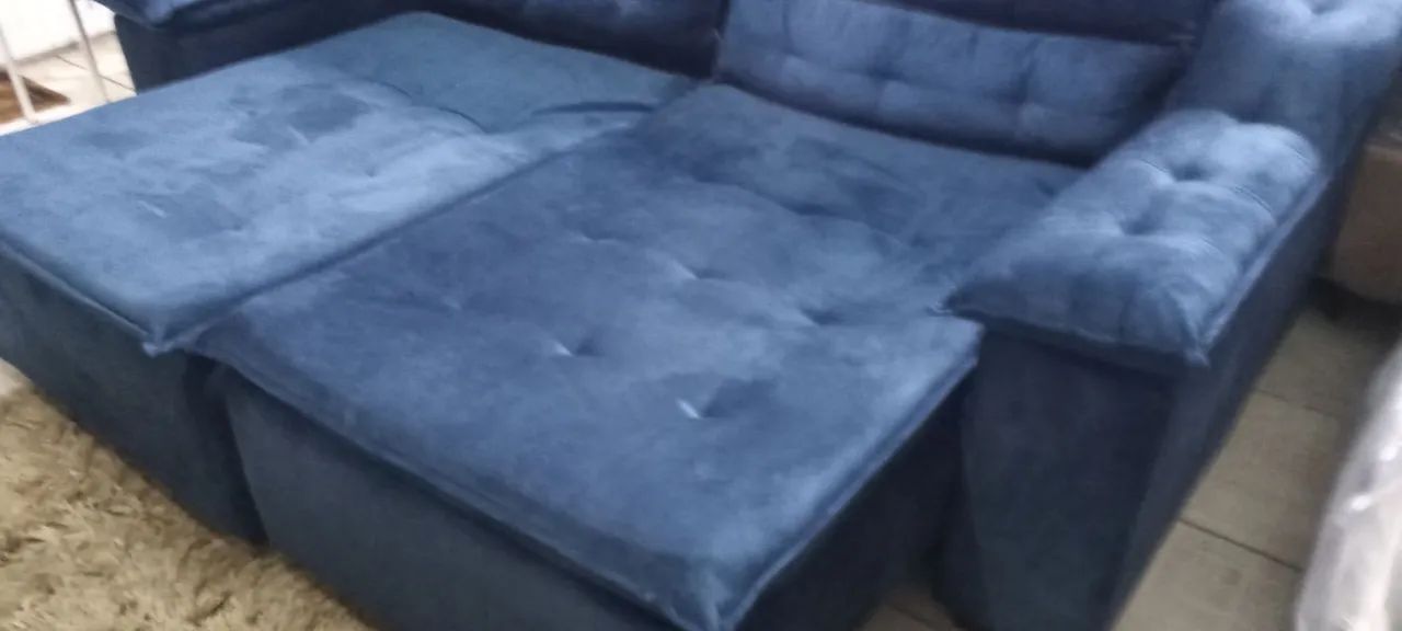 Sofá de canto azul confortável - Foto 2