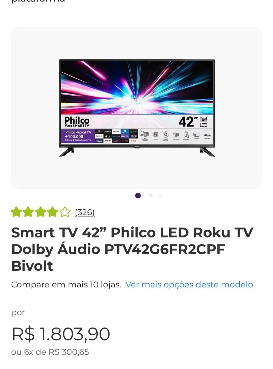 Smart Tv Philco  43 polegadas  pouco tempo de uso64522265604737122