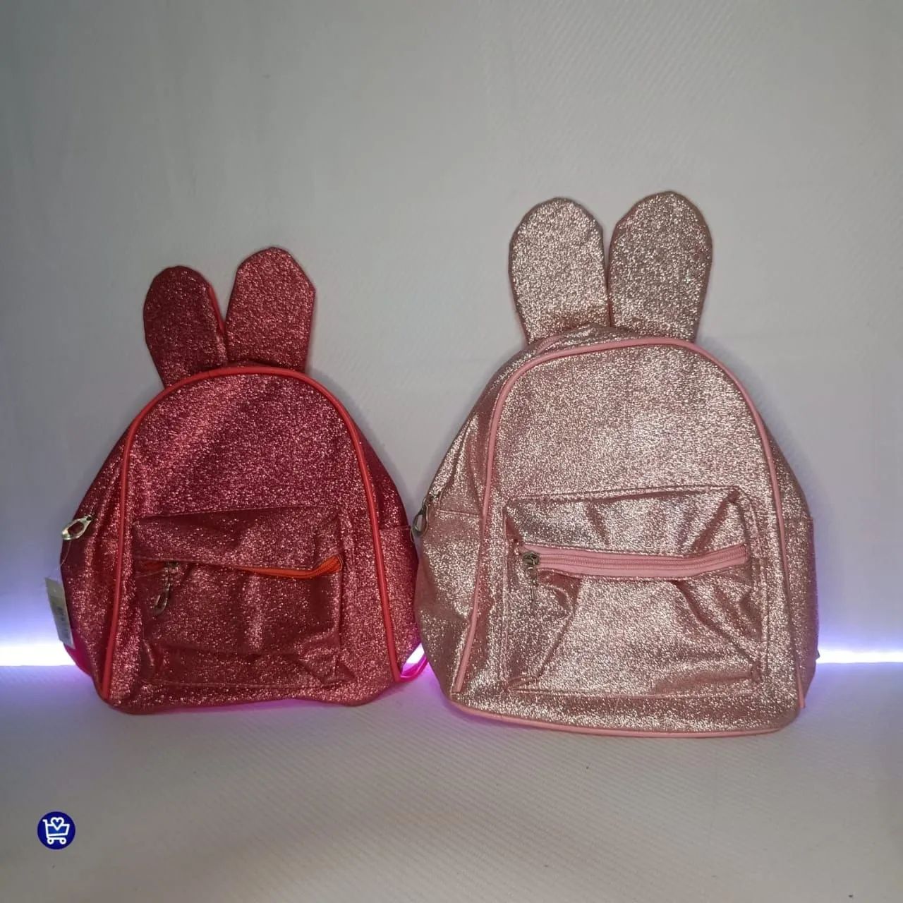 Mochila Rosa Glitter com orelhas de coelho - Foto 2