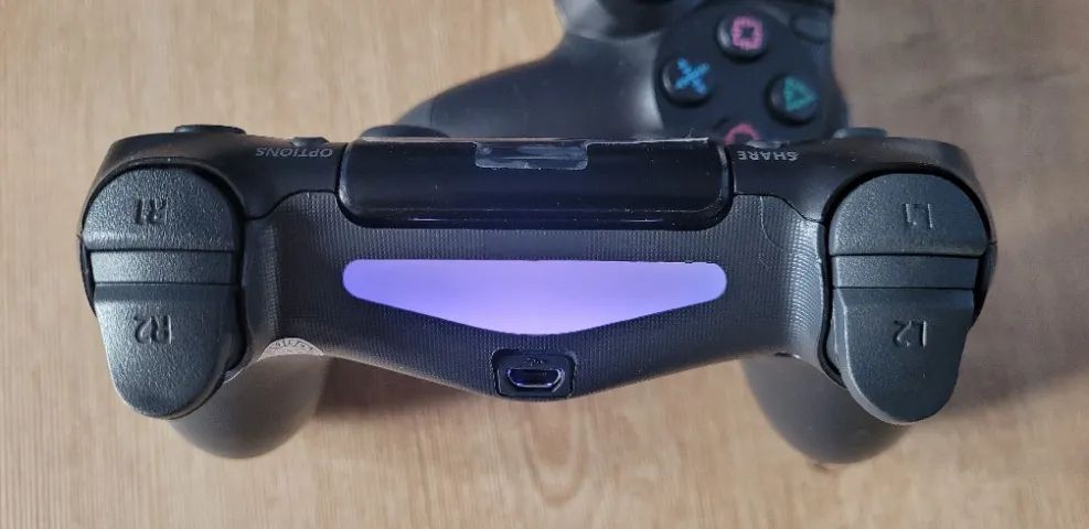 Controle Compatível Ps4 Bluetooth Pc Gamer Tv Smart Preto - Foto 2