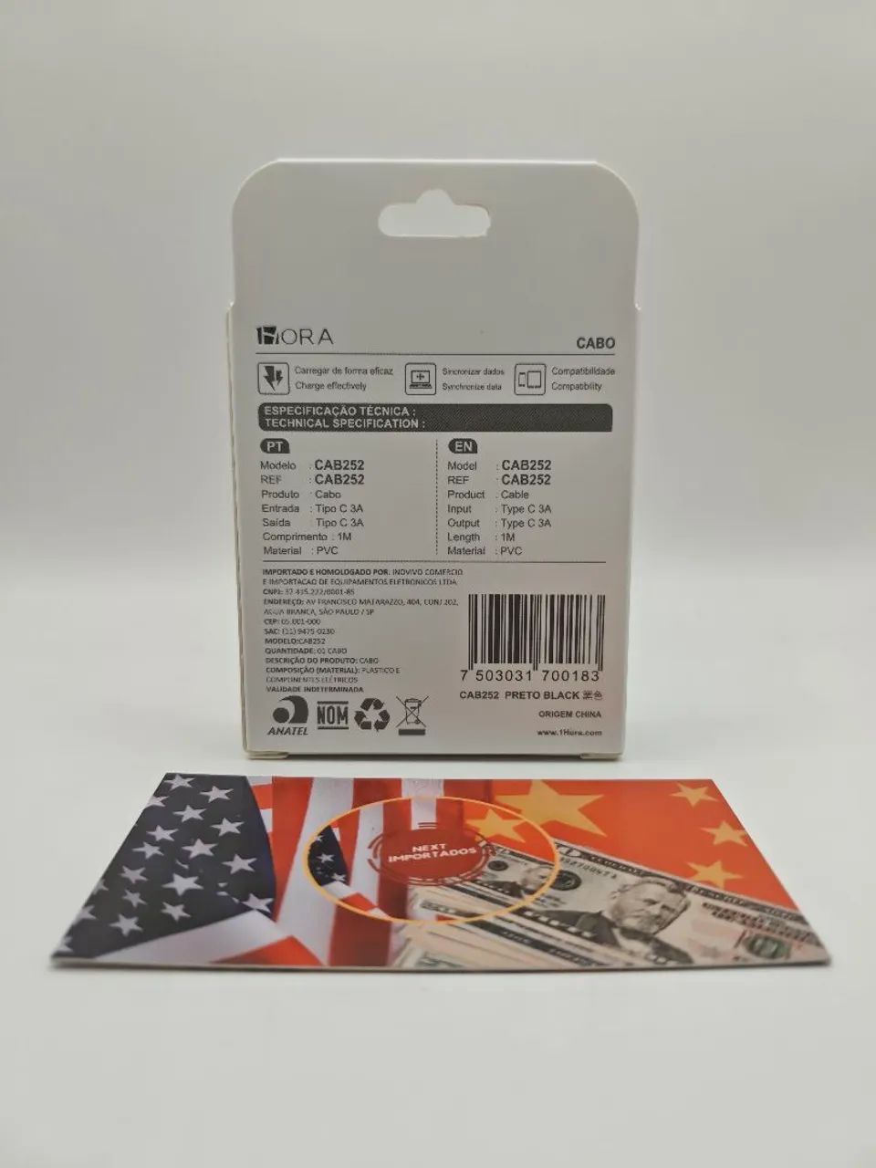 Cabo Tipo-C para Tipo-C 3A 1HORA - NEXT IMPORTADOS - Foto 4