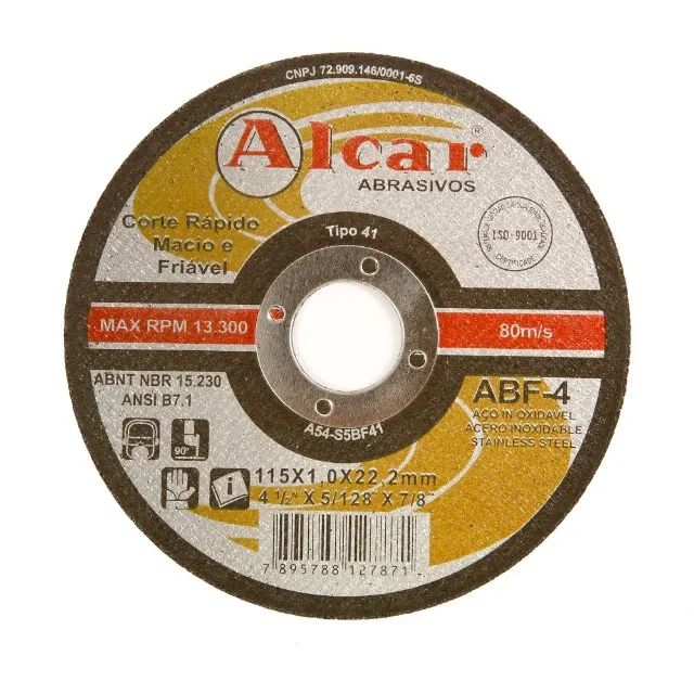 DISCO CORTE 4.1/2 FINO 1,0MM AR ABF-4 ALCAR