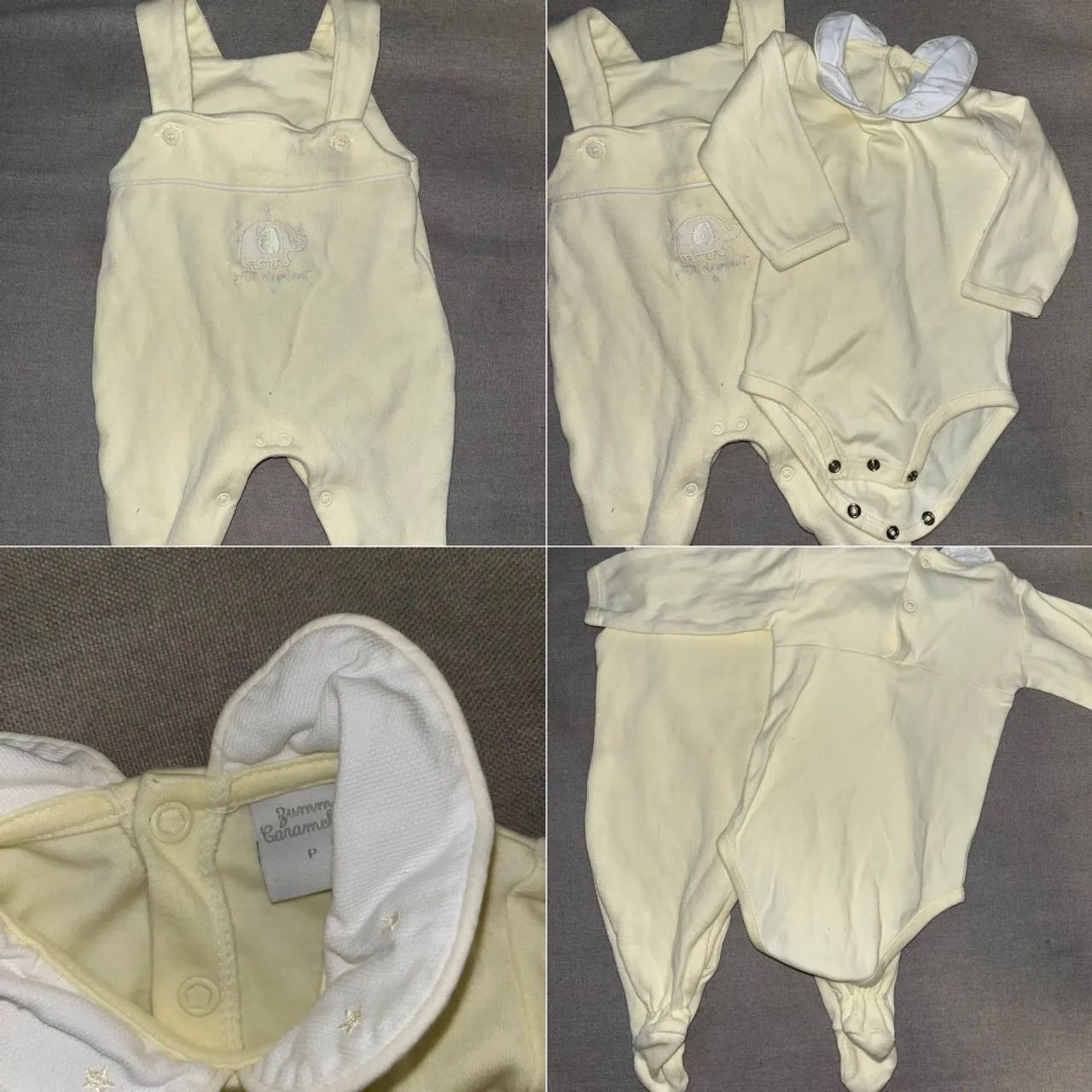 Conjunto de Bebê - Jardineira e Body Gummy Caramel