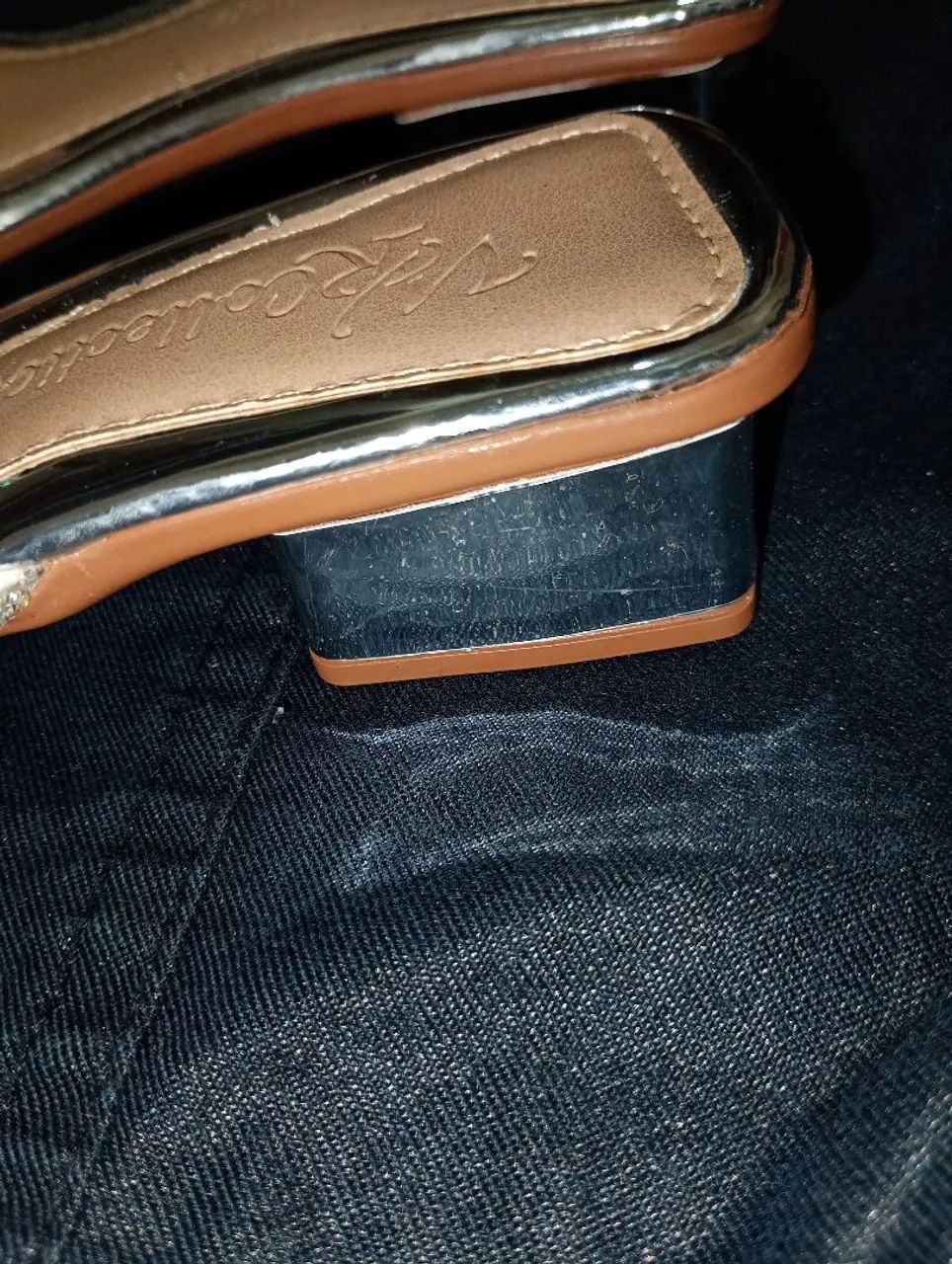 Rasteirinhas prata com mini salto e tiras-NOVO - Foto 3