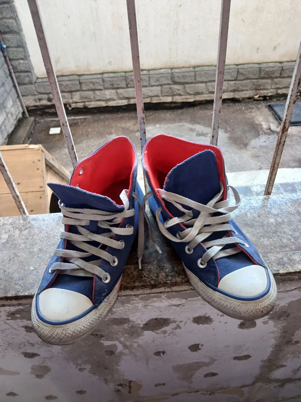 Tênis Converse All Star Cano Alto Azul e Vermelho (leia a descrição) - Foto 4