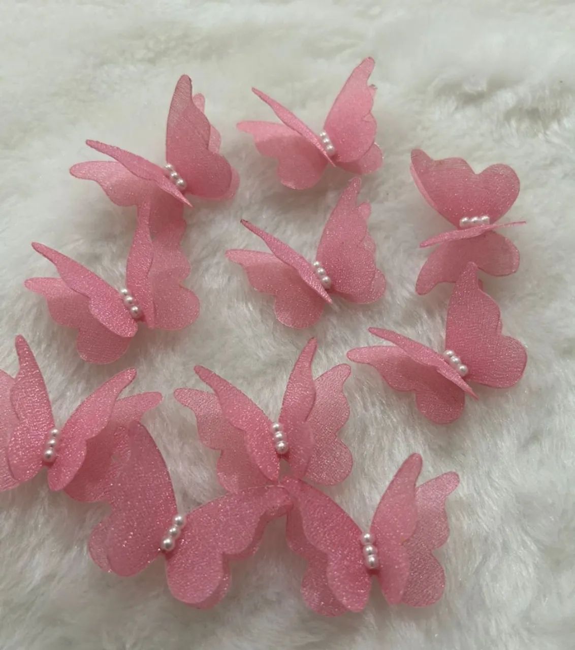 Dupla de Borboleta em Organza para Ornamentação 