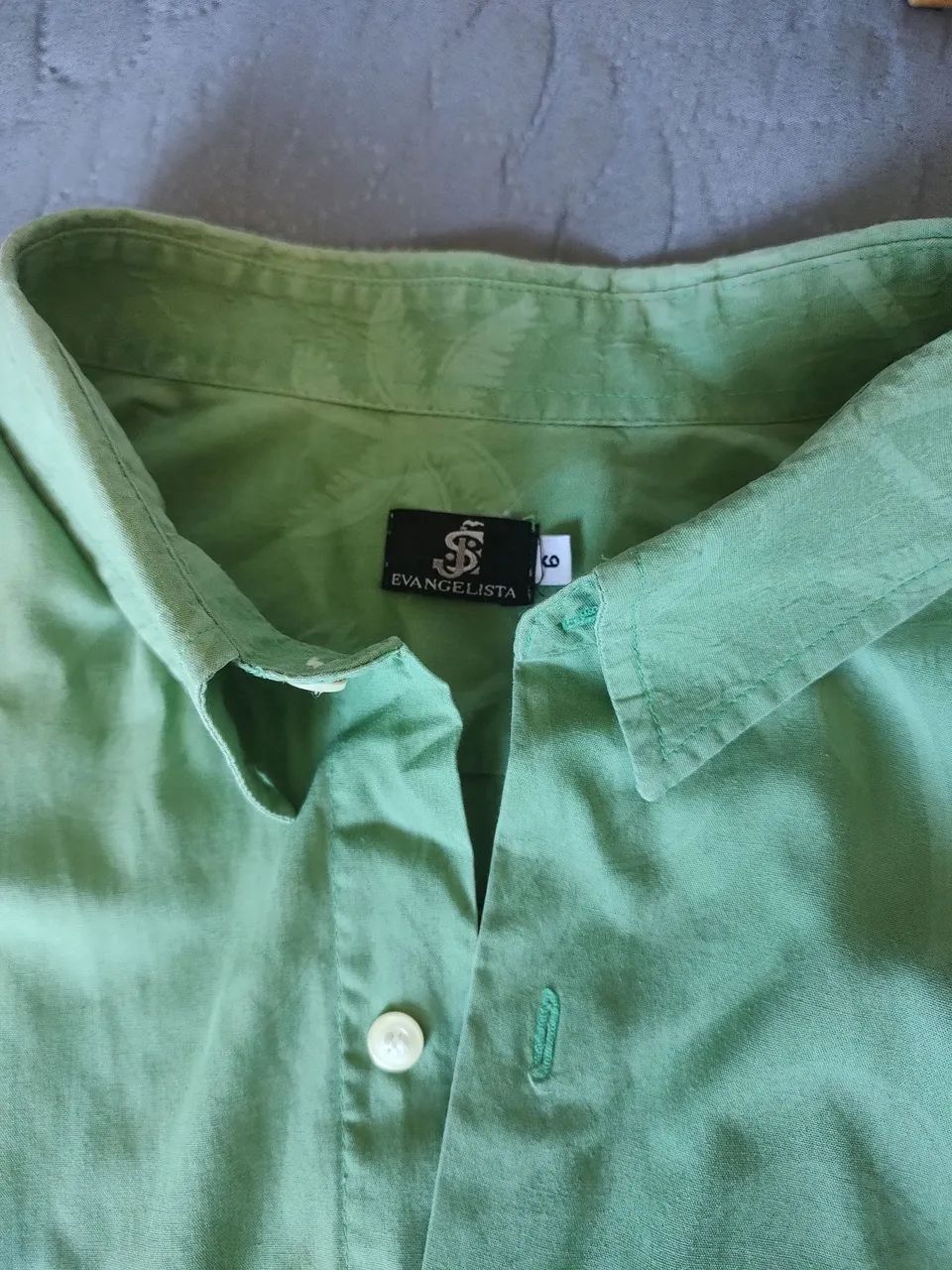 Camisa Masculina Verde estampada Número 6 - Foto 2