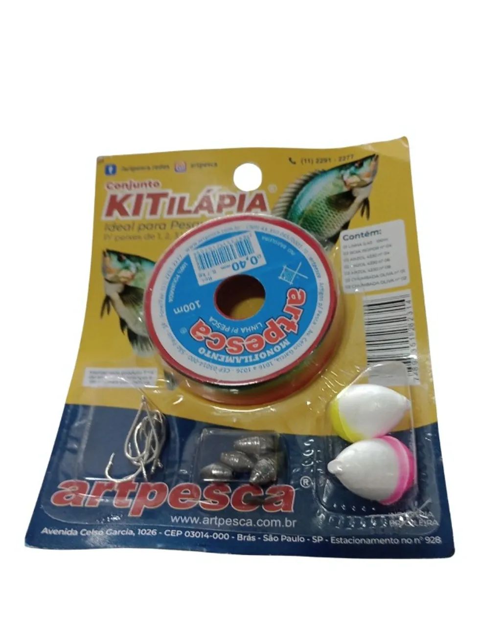 Kit Pesca Linha 0,40 Anzol Boia ArtPesca - Foto 4