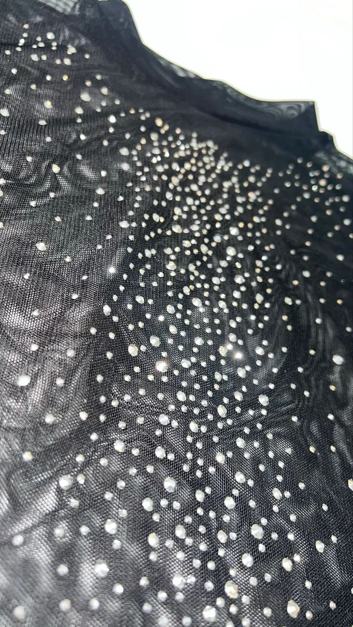 Body transparente com brilhos - Foto 4