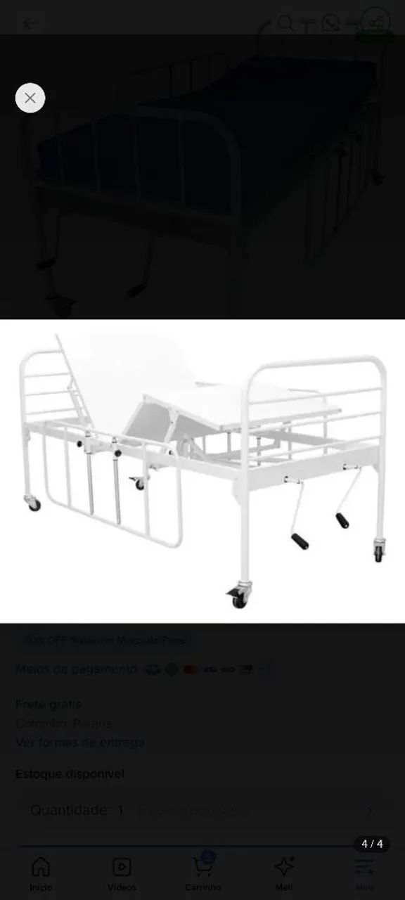 Cama de maca de hospital