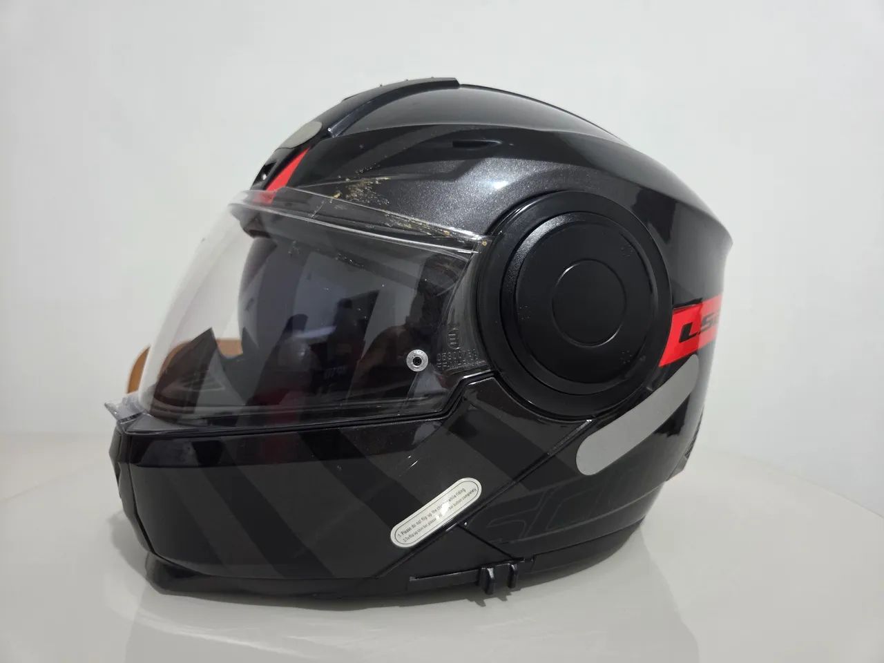 Capacete LS2 Scope FF902 Escamoteável Hamr Preto/Vermelho - Excelente Estado - Foto 3