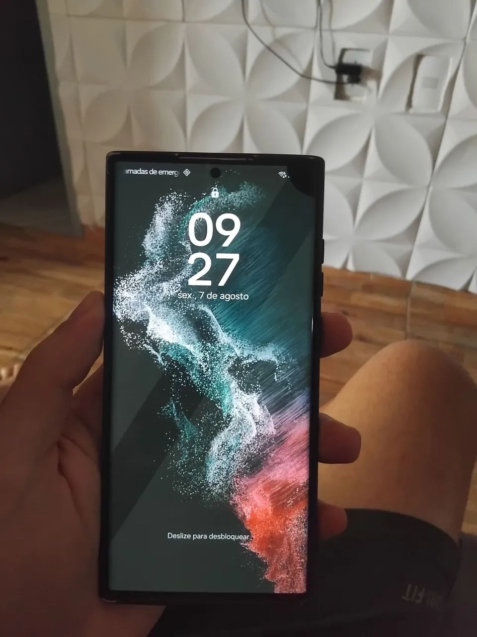 Tela original S22 ultra com detalhe 