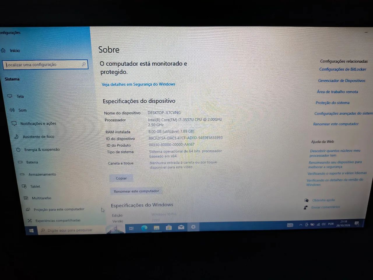 Notebook Samsung i7 8gb SSD 240gb - Foto 2