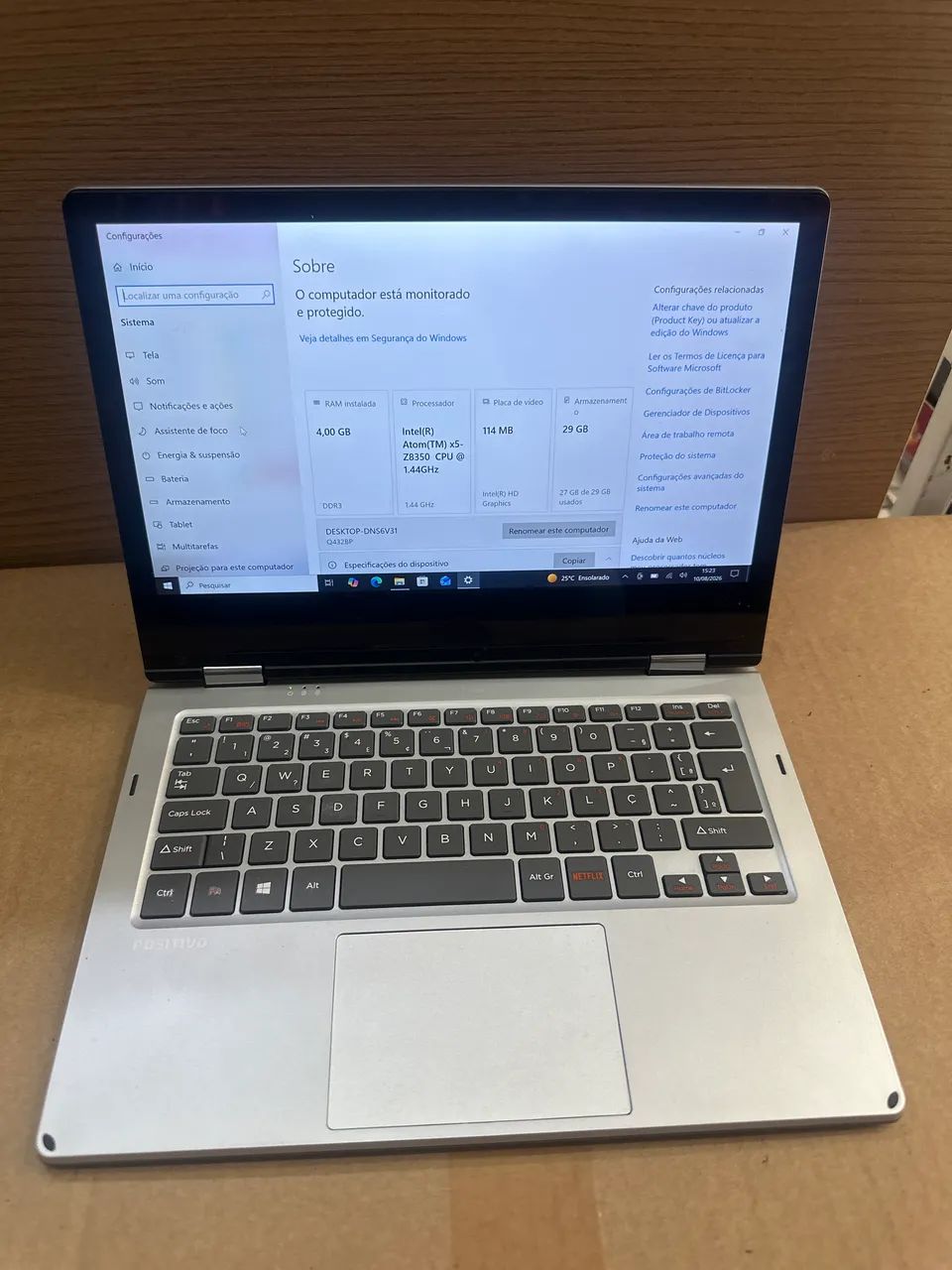 Notebook 2em1 positivo Q432bp vira um tablet 